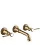 AXOR-HG-AXOR-Montreux-3-Loch-Waschtischarmatur-Unterputz-fuer-Wandmontage-mit-Auslauf-165-225-mm-und-Hebelgriffen-Brushed-Bronze-16534140 gallery number 1